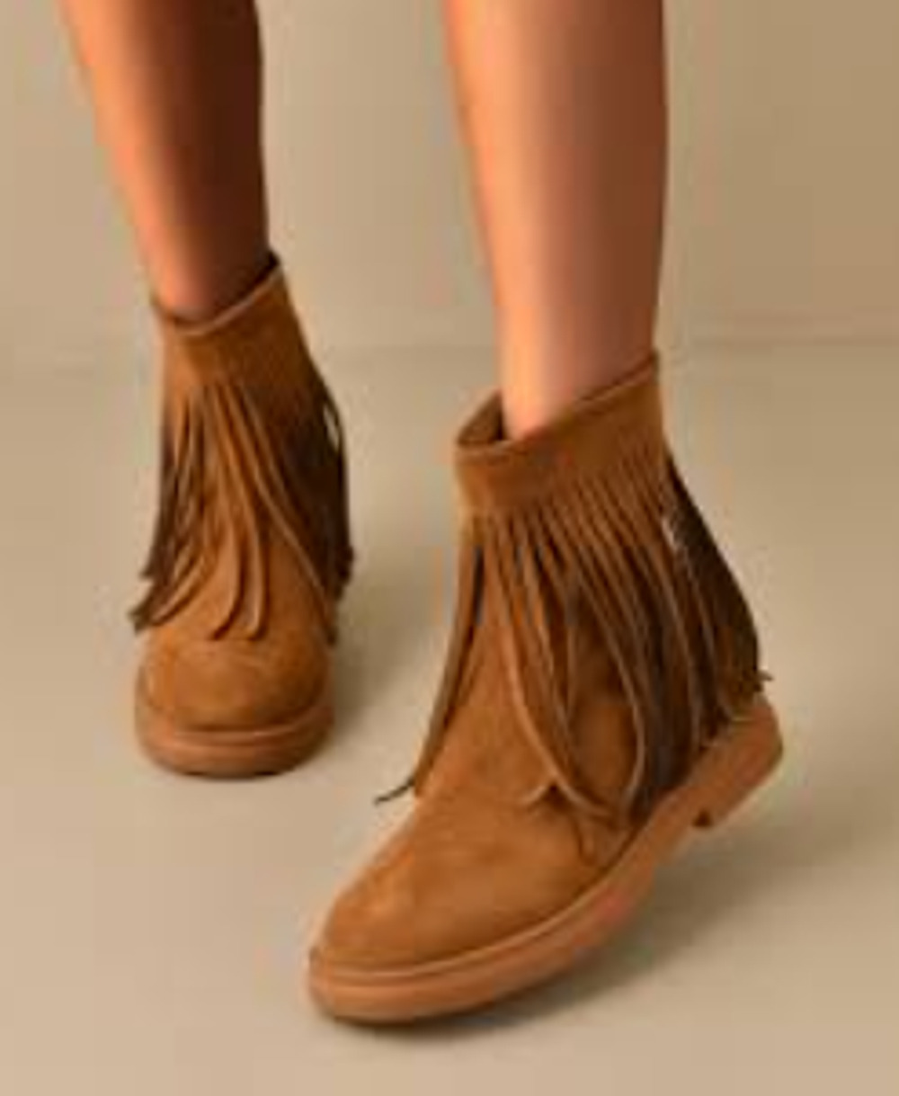 Kate Spade Boots Betsie Too Fringe Suede Ankle Bootie WMNS 7.5 Camel Brown
